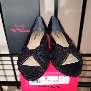 Size 8 Womens Wedge sandals, dress shoes with sequins